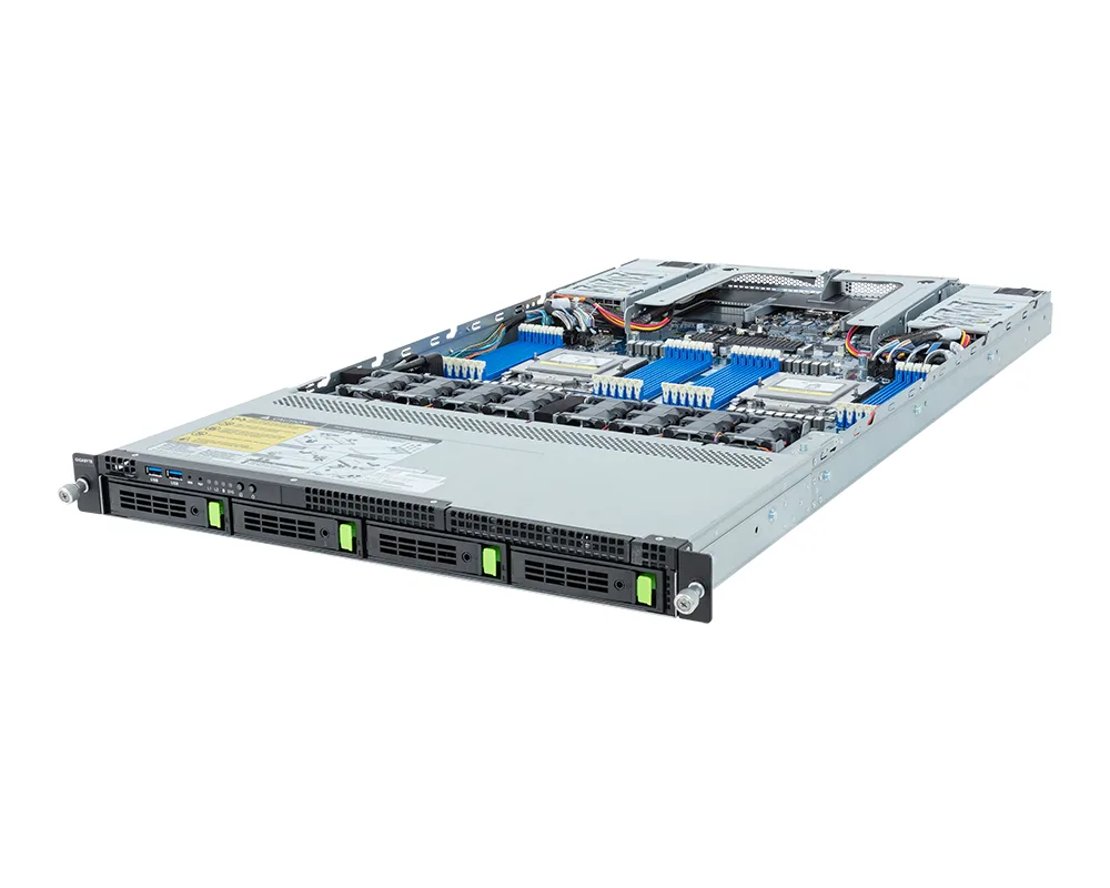 GIGABYTE GIGABYTE R183-Z93-ACV1-L1006 rack server dual EPYC 9454 512GB DDR5 2x960GB 2x384GB RAID NIC — foto del producto