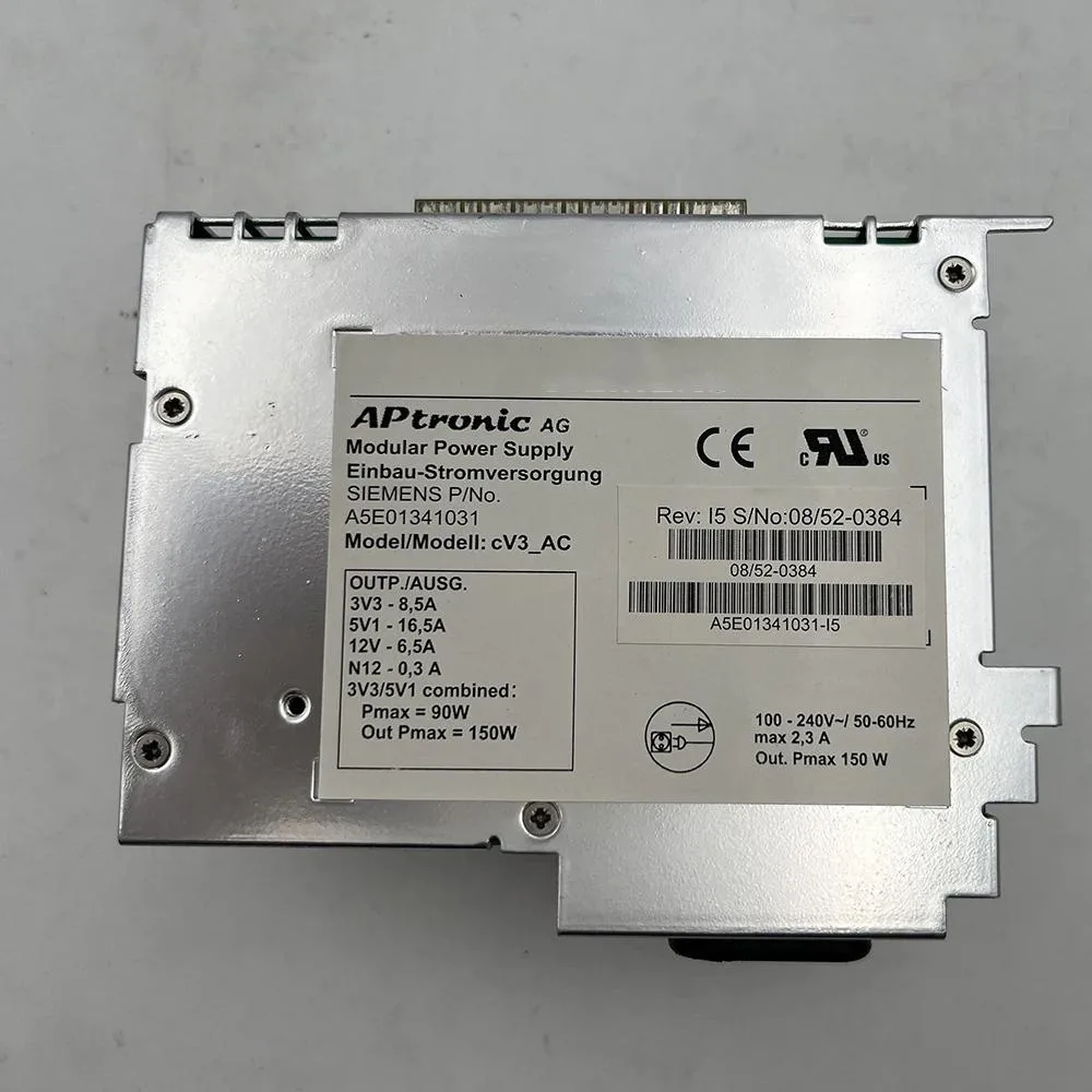 Rectangular ATX power supply unit in matte black finish