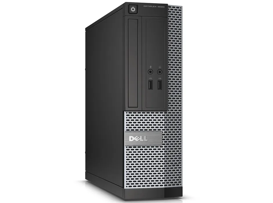 Black and silver Dell OptiPlex 3020 small form factor desktop tower