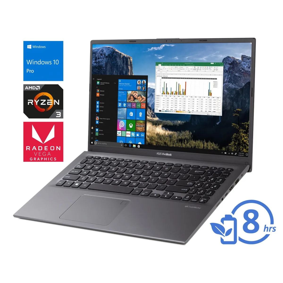ASUS ASUS VivoBook F512DA laptop, Ryzen 3 3200U, 12GB DDR4, 512GB NVMe — photo du produit