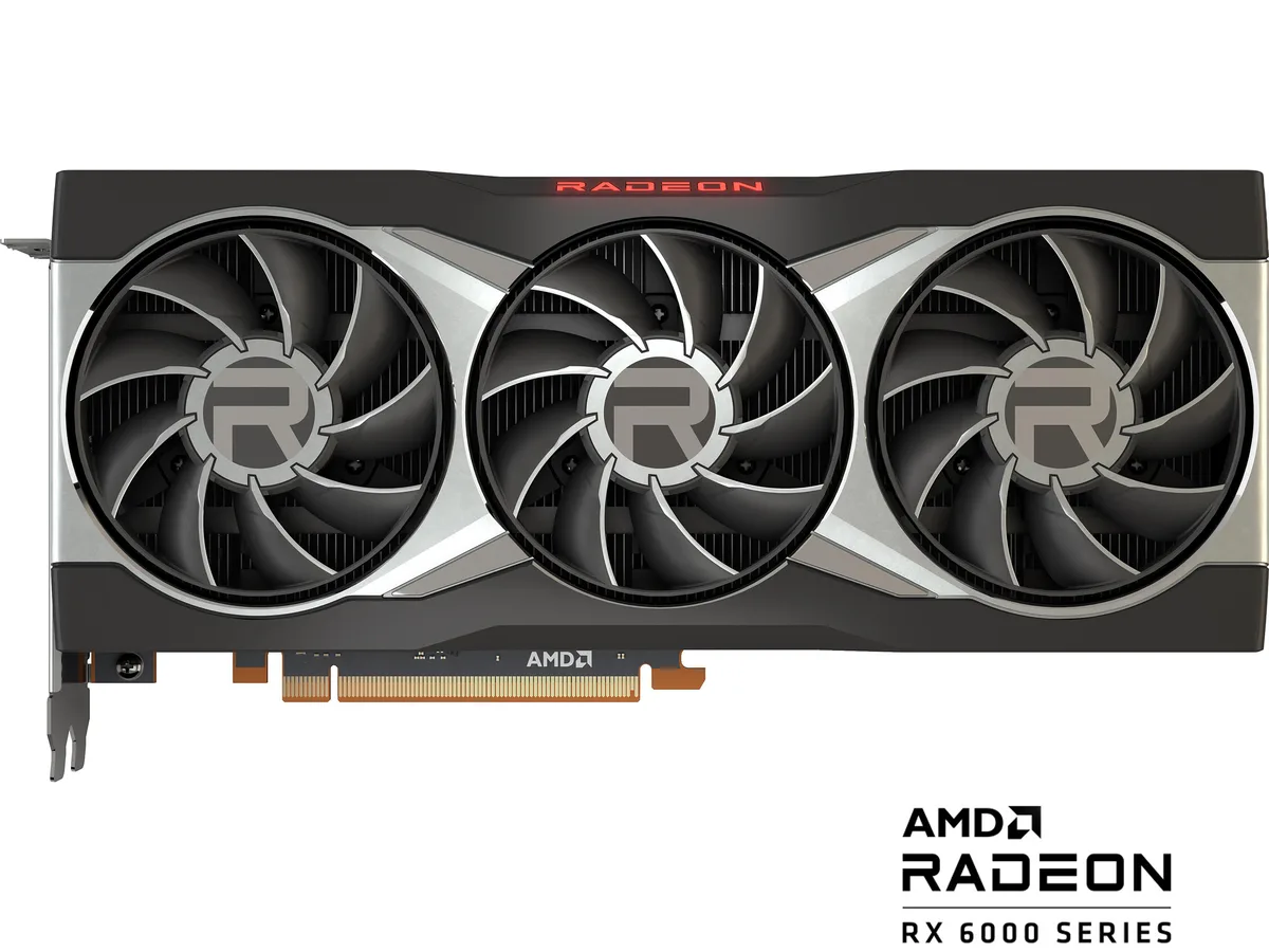 MSI Radeon RX 6800 XT 16G graphics card with triple-fan cooler and aluminium backplate