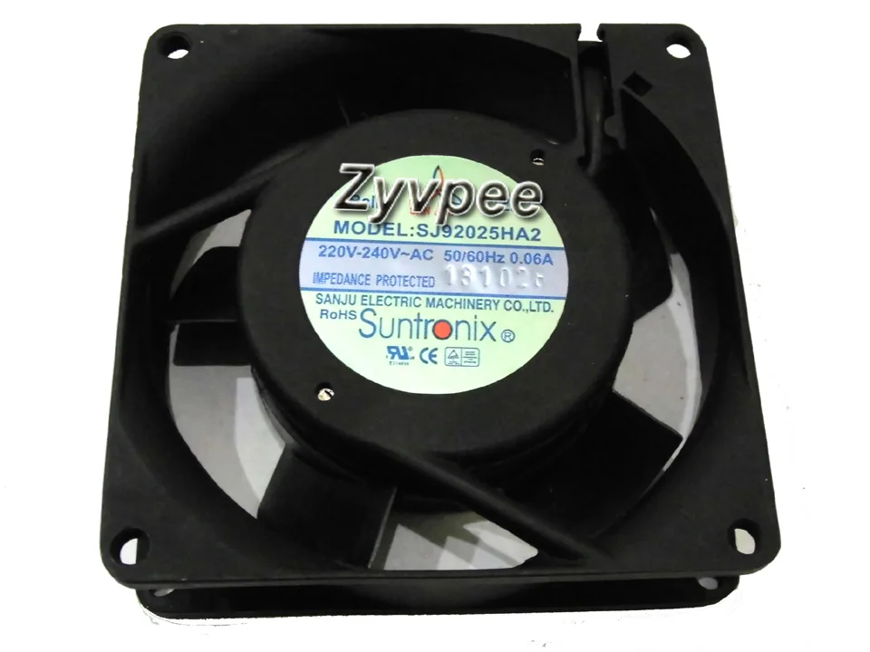 Zyvpee Zyvpee SANJUN 9225 SJ92025HA2 220V~240V AC 50/60Hz 0.06A 2 Pin Metal Frame 92mm case fan — 제품 사진