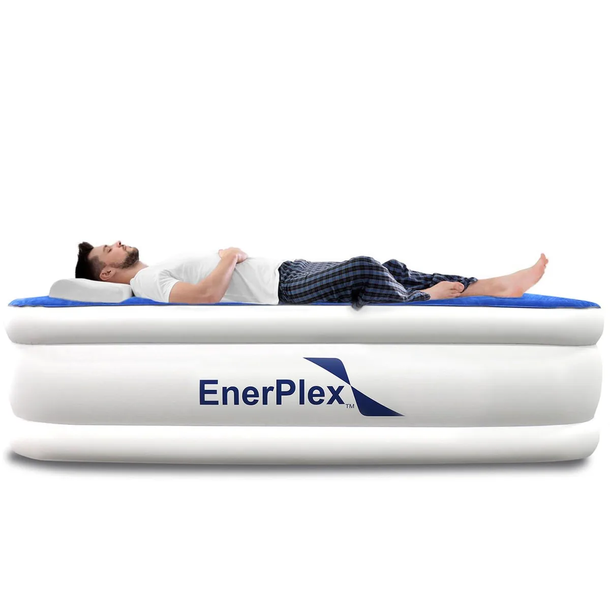  CANMOV 83210 Queen Air Mattress 15" Blue/White — ภาพสินค้า
