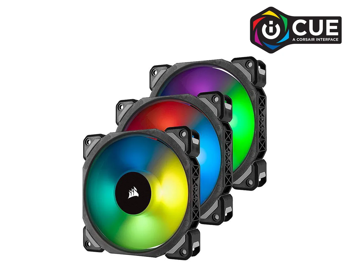 Corsair Corsair ML120 PRO RGB 120mm Case Fan 3-Pack CO-9050076-WW — product photo