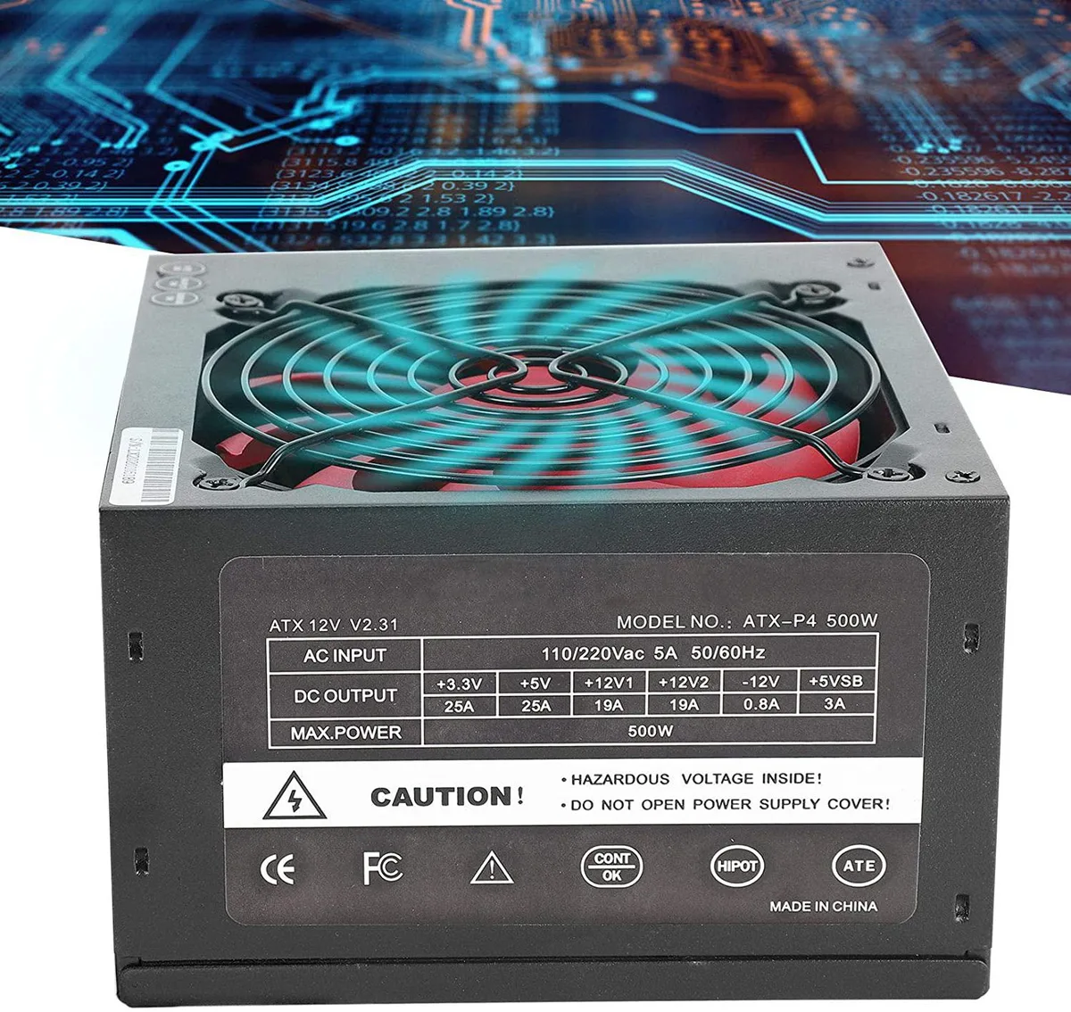 myVolts myVolts ATX-500W 500W power supply Low Noise Strong Durable Computer British Flag Type — product photo