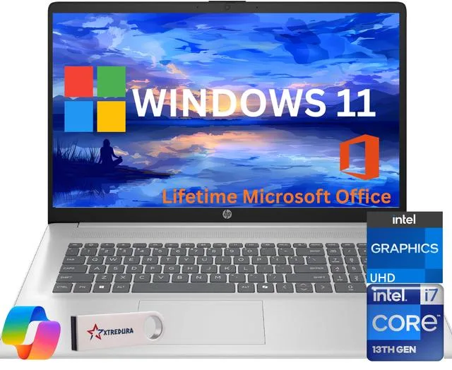 HP HP 17 laptop i7-1355U 64GB 512GB SSD 17.3" FHD Silver — photo du produit