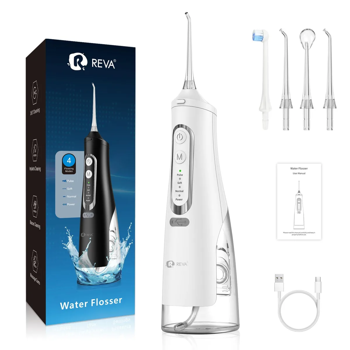  REVA M209 Cordless Water Flosser 310ml White — foto del prodotto