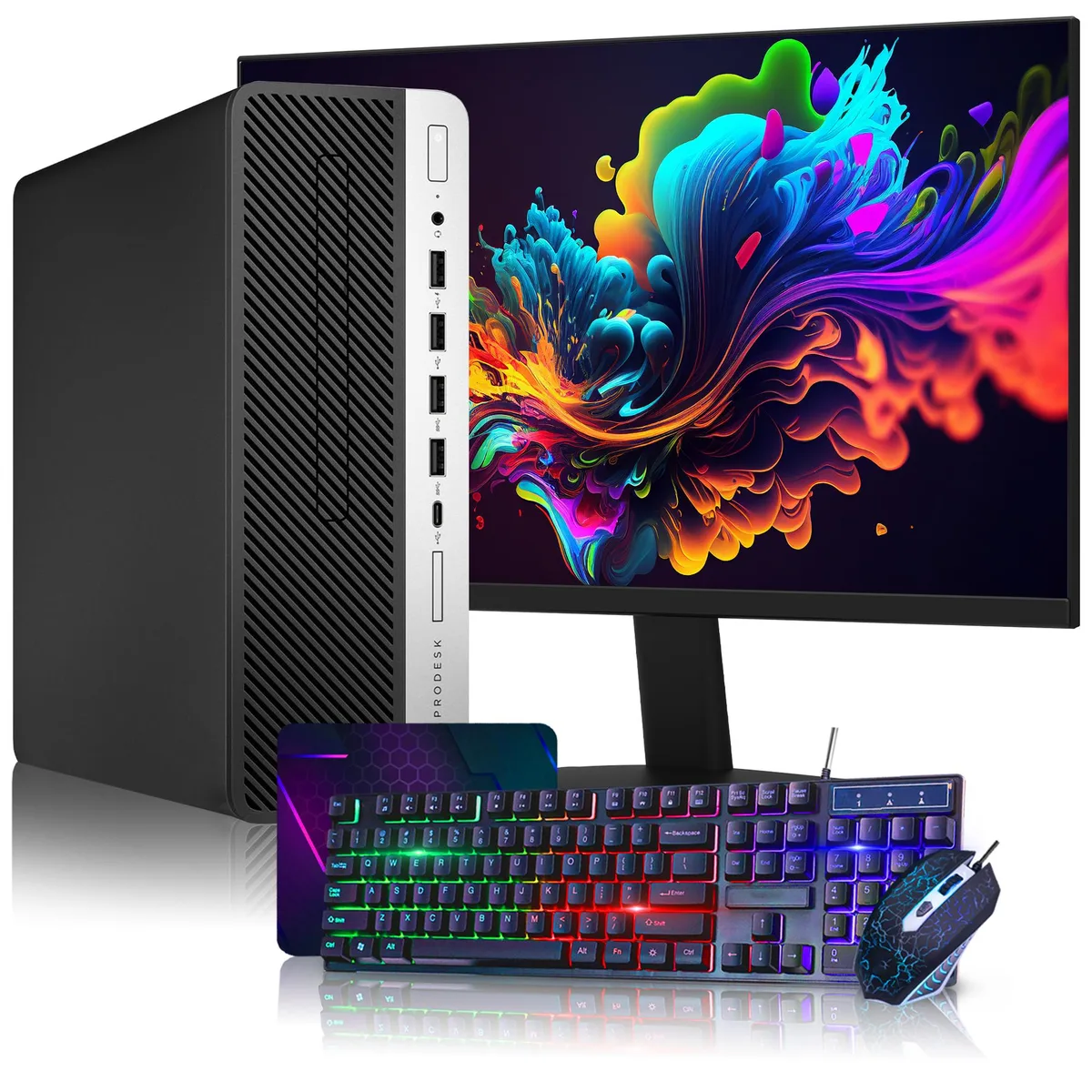 HP HP ProDesk 600 G4 SFF i5-8500 16GB 256GB 24" Monitor — photo du produit