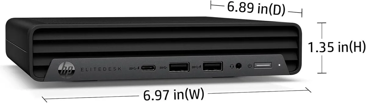 Black HP EliteDesk 800 G6 tower desktop with wired keyboard and mouse