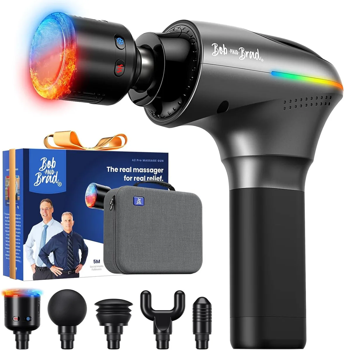 Bob and Brad Bob and Brad QL/A2-C Massage Gun with Heat & Cold Therapy, 10.5mm Amplitude, 45lbs Stall Force — 商品写真