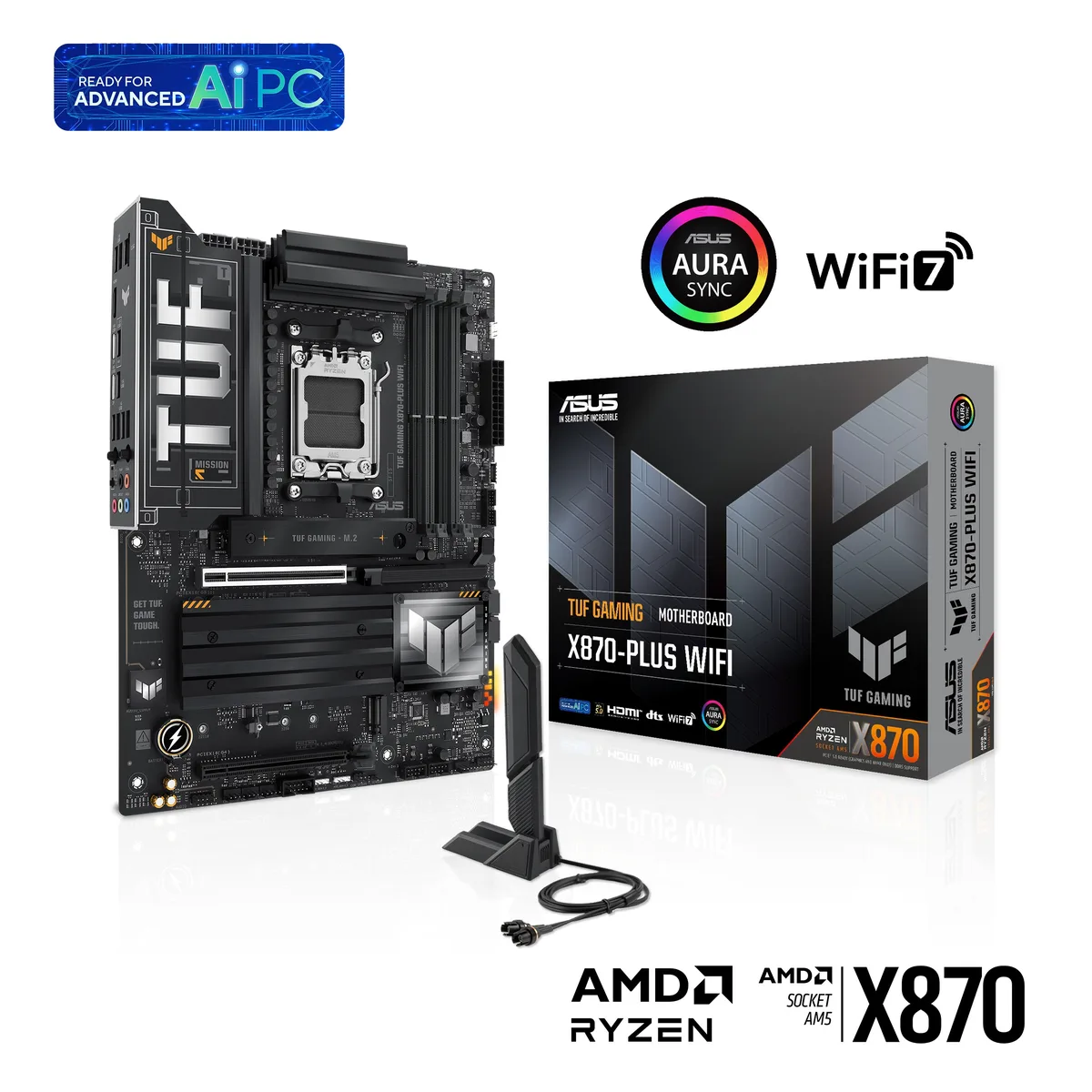 ASUS ASUS TUF GAMING X870-PLUS WIFI AMD motherboard — product photo