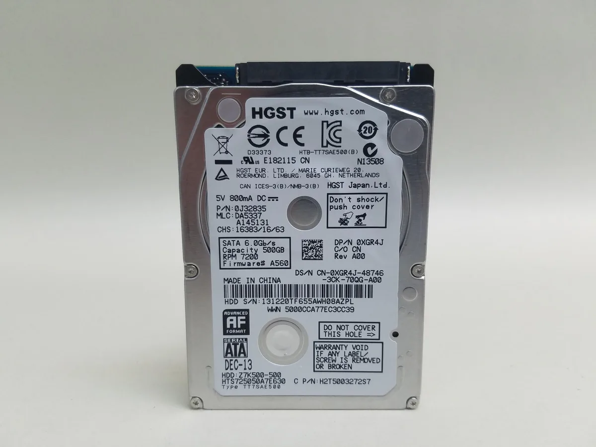 HGST HGST Travelstar Z7K500 HTS725050A7E630 500GB 2.5" SATA internal hard drive — foto del producto