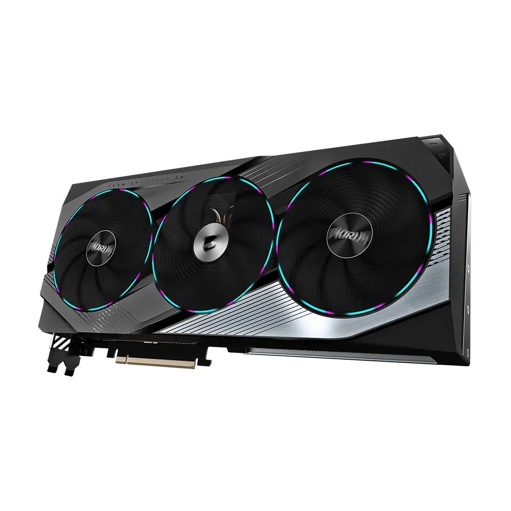 GIGABYTE AORUS GeForce RTX 4070 Ti Elite triple-fan graphics card with silver shroud and backplate