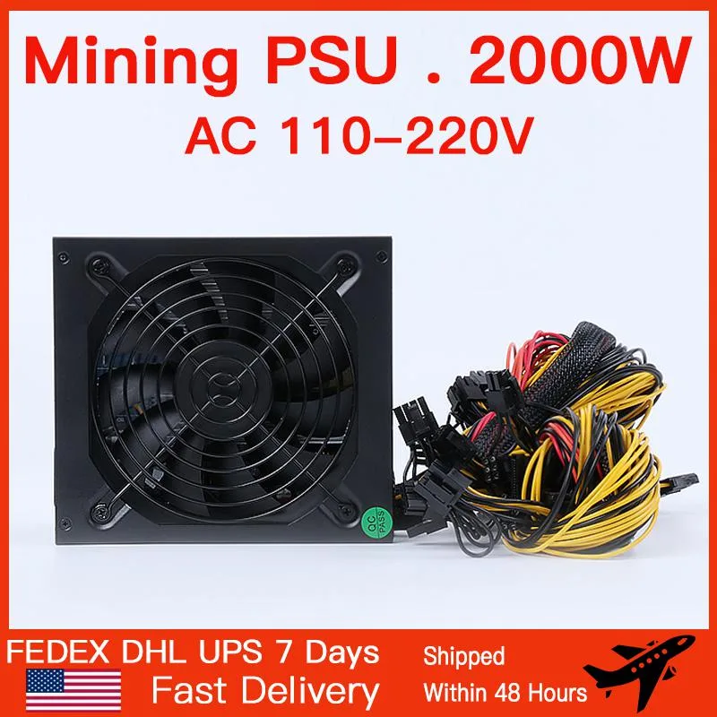 Pstaroth Pstaroth 2000W ATX Power Supply 92% Efficiency 8 GPU Mining — product photo