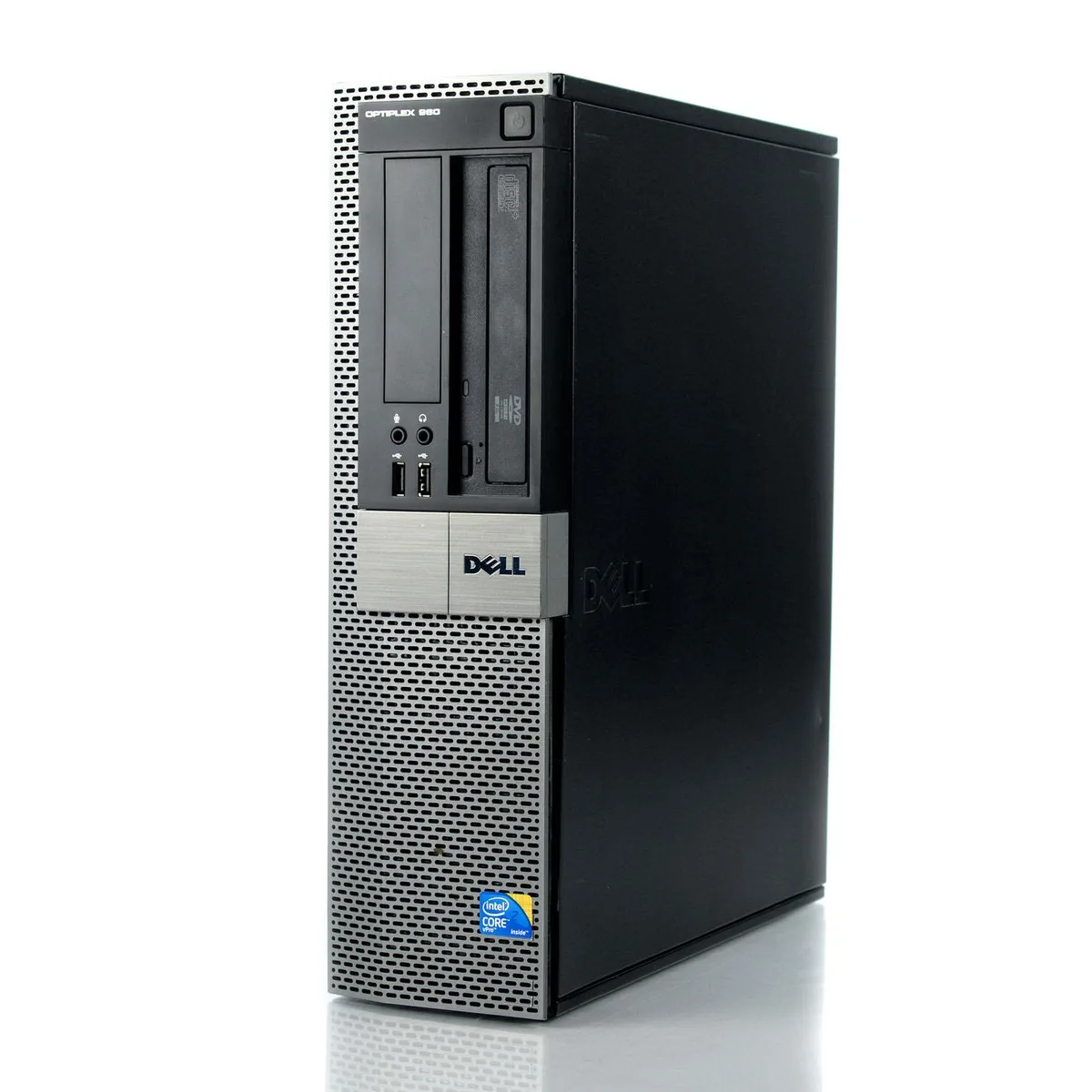 Black and silver Dell OptiPlex 960 desktop tower