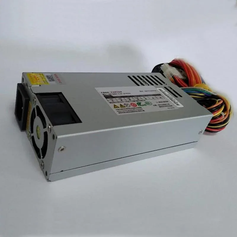 Compact black ATX power supply unit with cooling fan grille