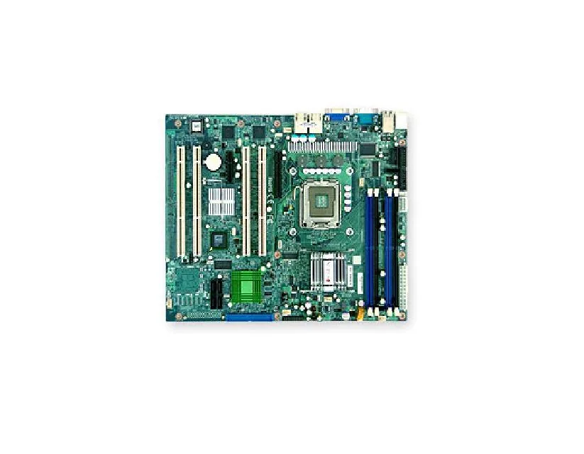 Supermicro PDSME+ motherboard, green PCB, silver sockets