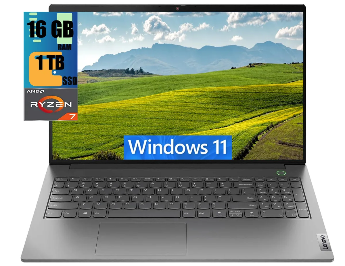 Gray 15.6 inch ThinkBook 15 Raider laptop closed lid flat surface