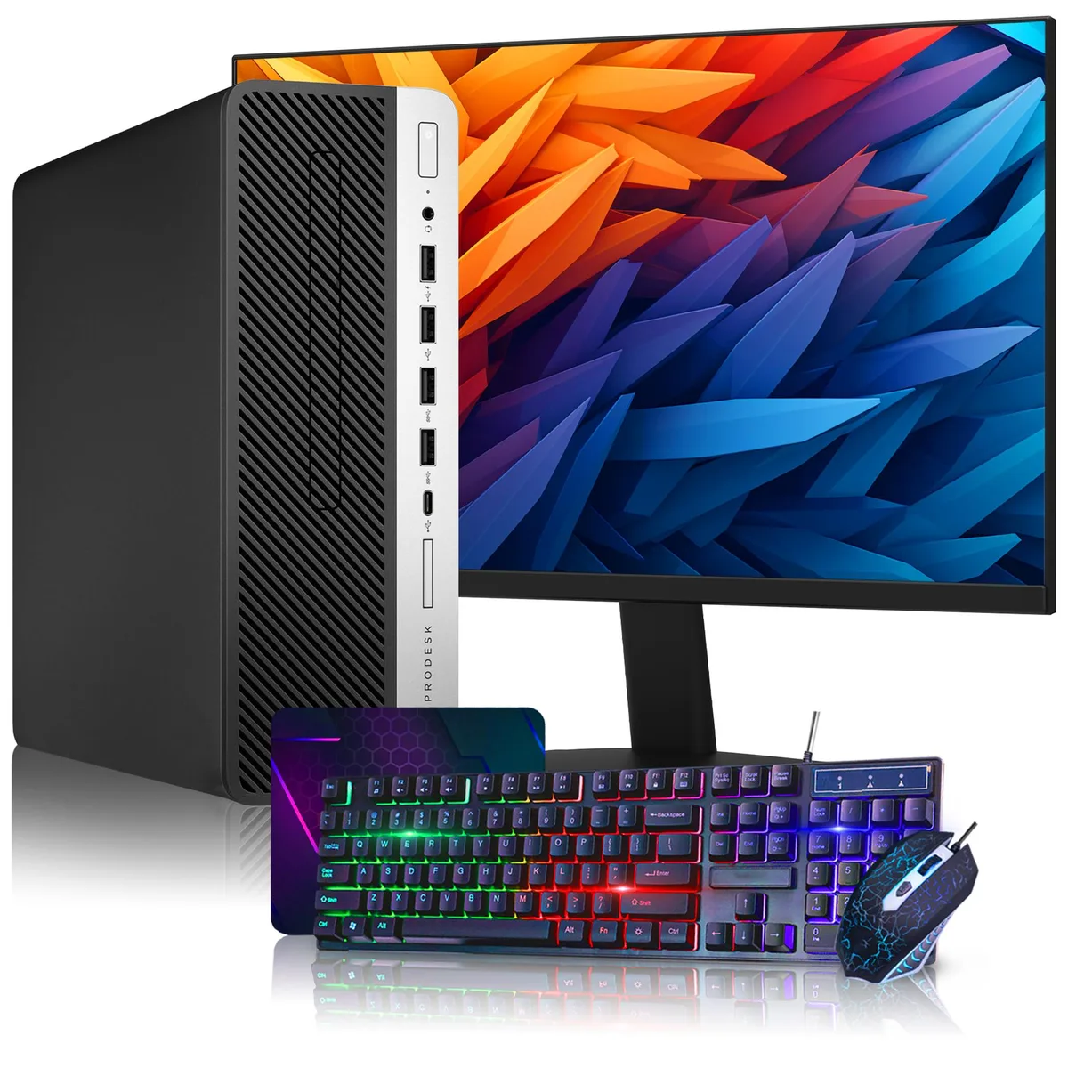 HP HP ProDesk 600 G4 SFF i5-8500 16GB 1TB SSD 24" Monitor — photo du produit