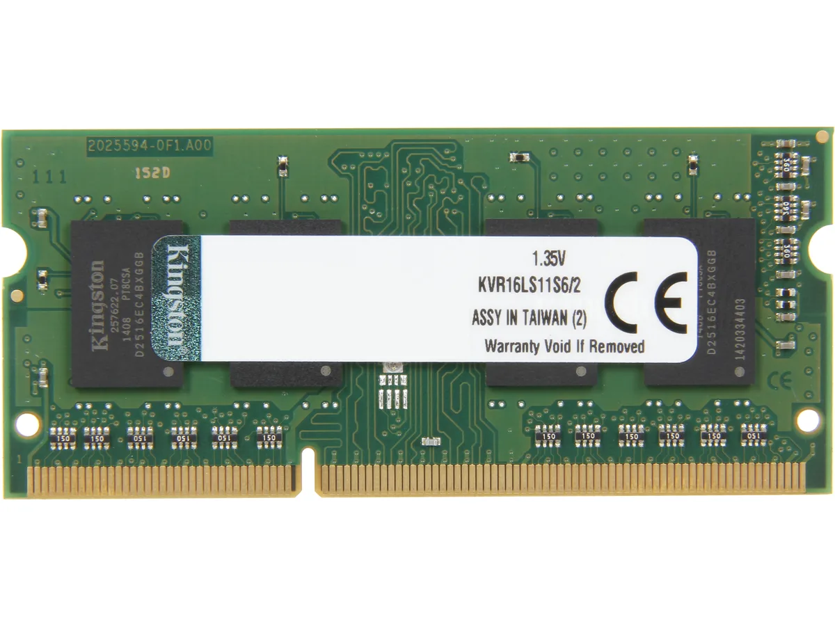 Kingston Technology Corp. Kingston Technology Corp. KVR16LS11S6/2 2GB DDR3L 1600 CL11 1.35V laptop RAM — 제품 사진