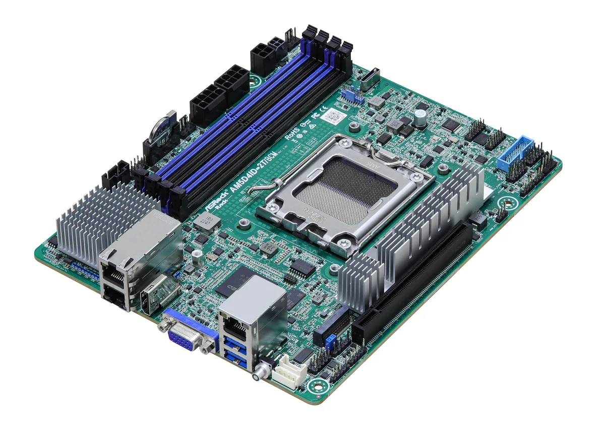 ASRock Rack ASRock Rack AM5D4ID-2T/BCM server motherboard AM5 dual 10G LAN — Produktfoto