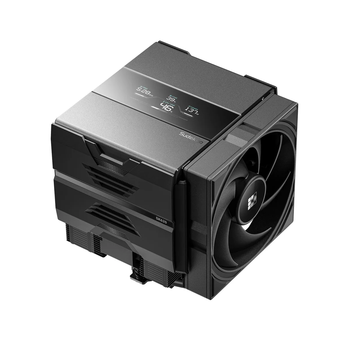 Sudokoo Sudokoo SK620V CPU Cooler 6 Heatpipes Dual Tower AM5 Digital Display 120mm FDB PWM Fans 265W TDP 164mm Height — product photo