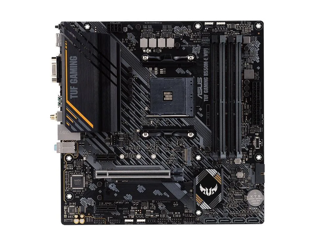 Micro ATX motherboard dark PCB metal backplate WiFi antenna