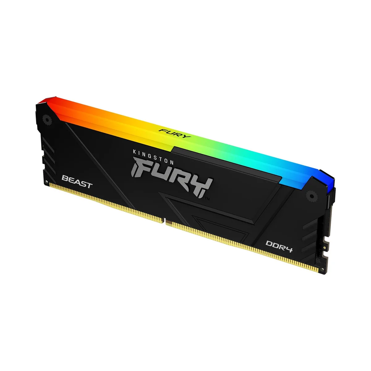 Black DDR4 memory stick with RGB metal heat spreader