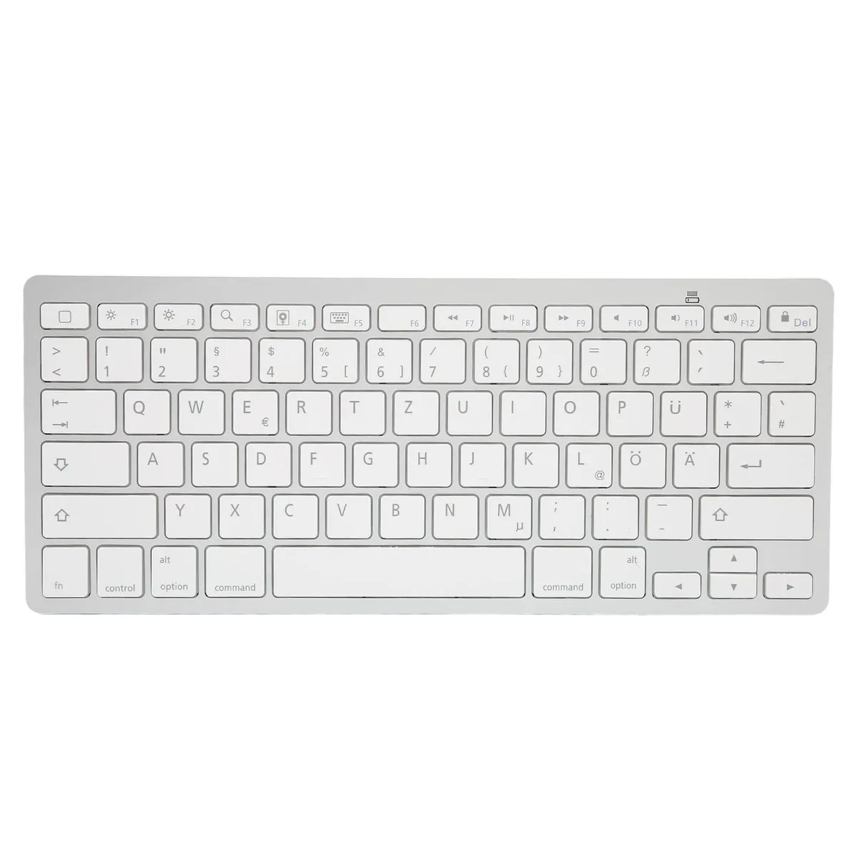 Slim black membrane keyboard with German QWERTZ layout