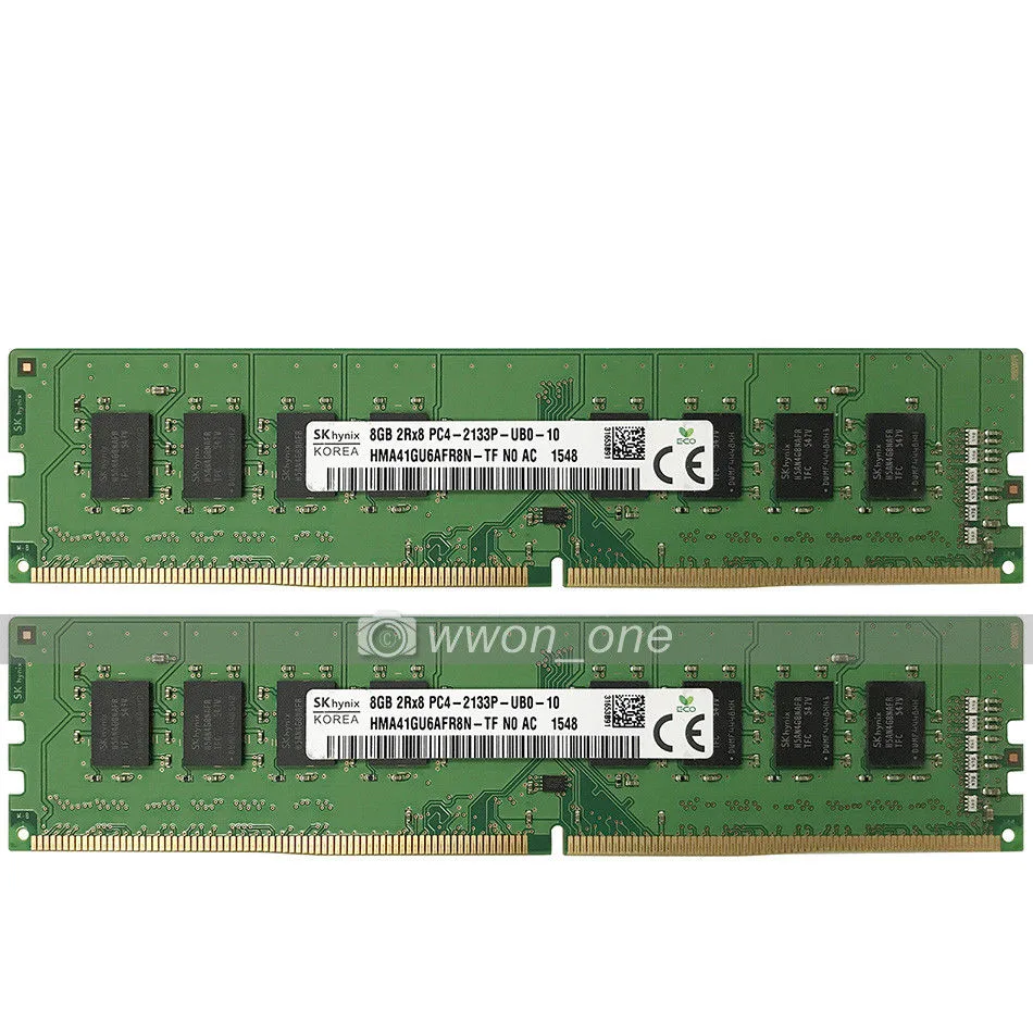 Two green DDR4 UDIMM sticks in a pair