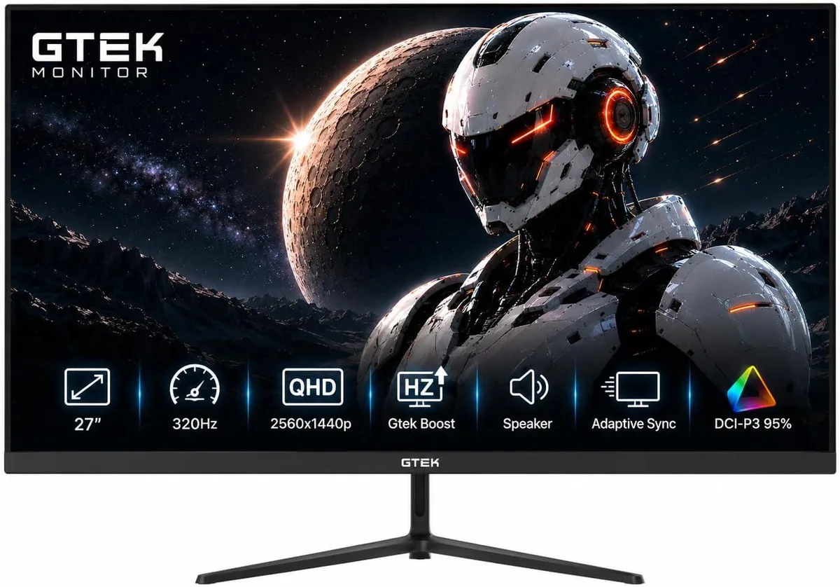 27 inch gaming monitor with adjustable stand and thin bezels