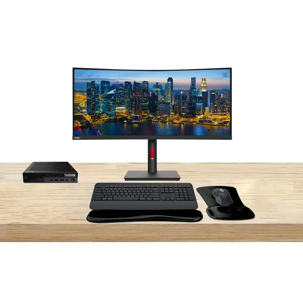 Lenovo Lenovo ThinkStation P3 Tiny i7-14700 32GB 512GB T400 4GB DDR6 + ThinkVision T34w 34 3440x1440 60Hz MK650 — termékfotó