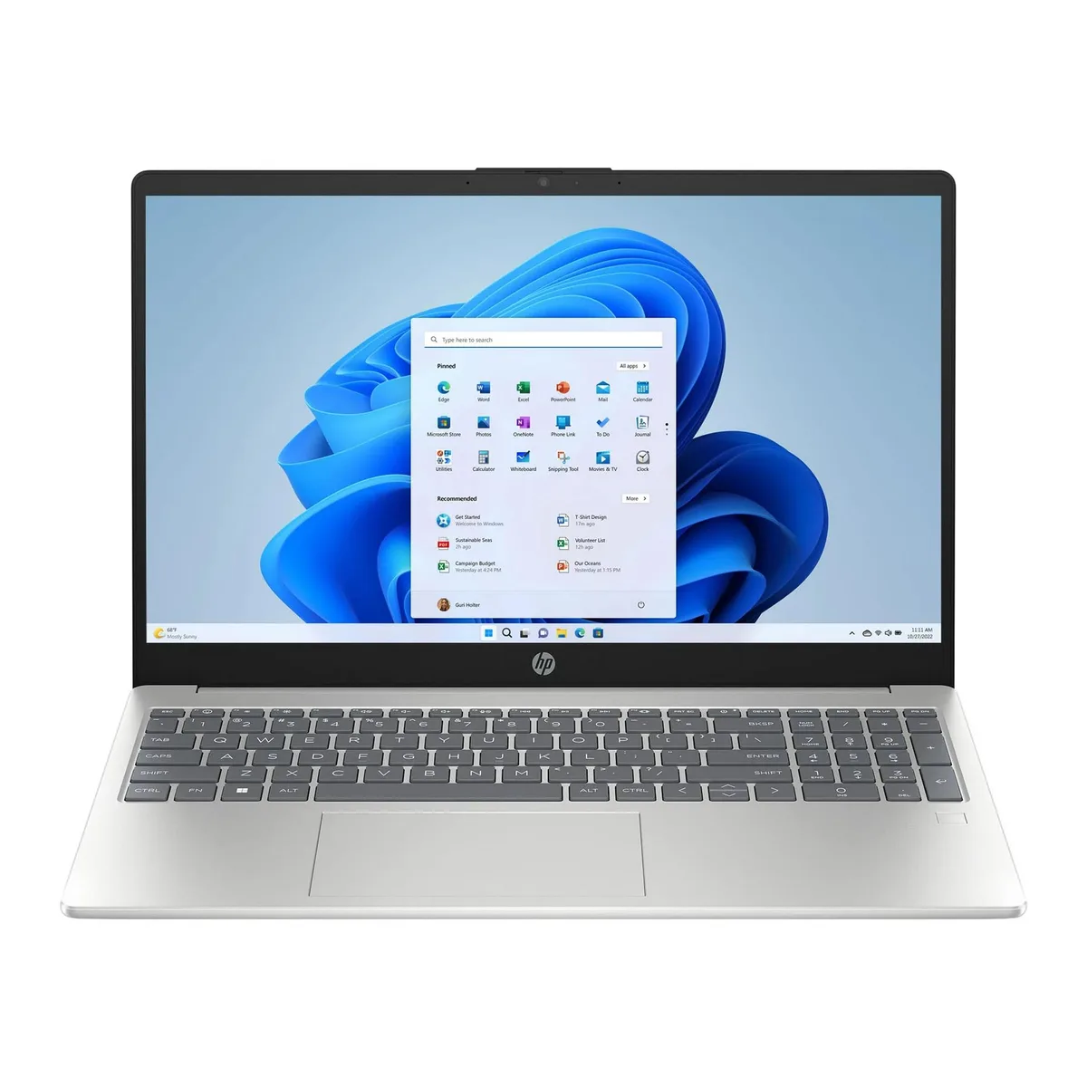 HP HP 15 laptop i3-1315U 32GB 512GB 15.6" HD touchscreen Windows 11 Home Silver — photo du produit