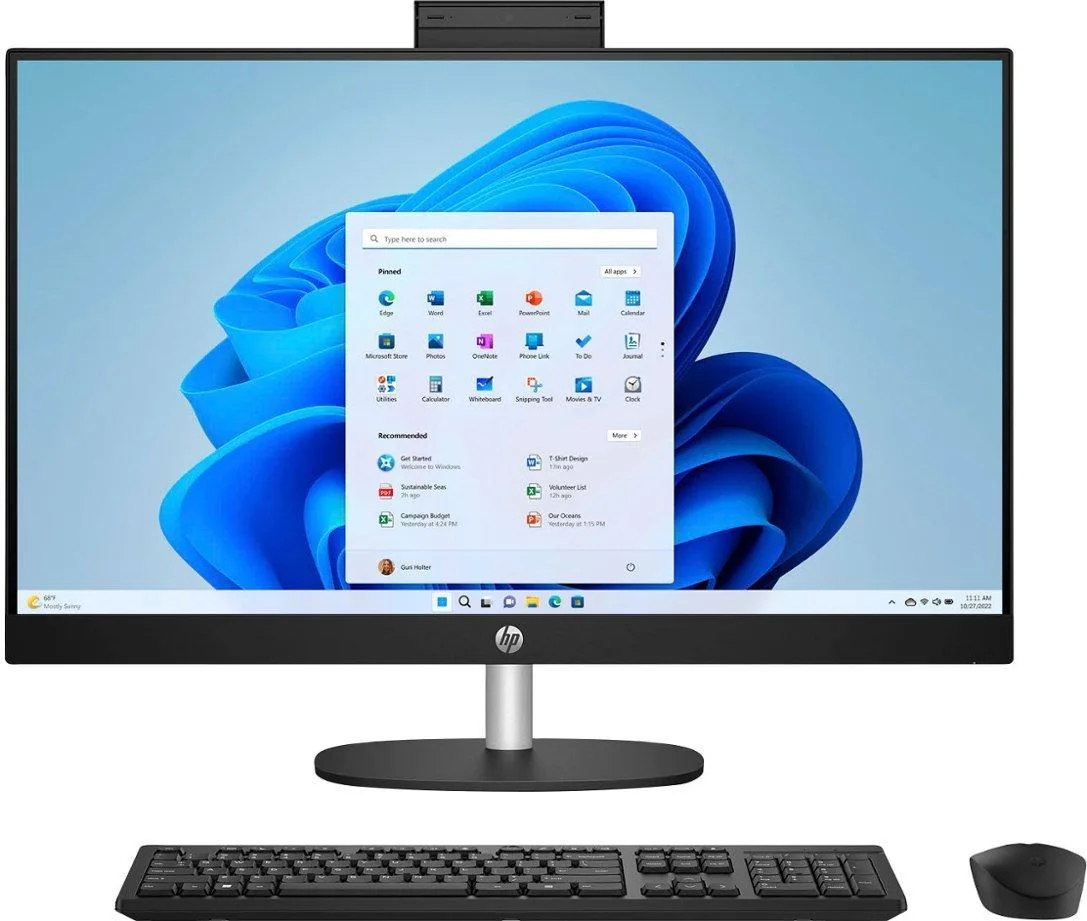 HP HP 27-cr0054 27" Touch All-in-One PC Ryzen 7 7730U 16GB 1TB SSD Jet Black — fotografija izdelka