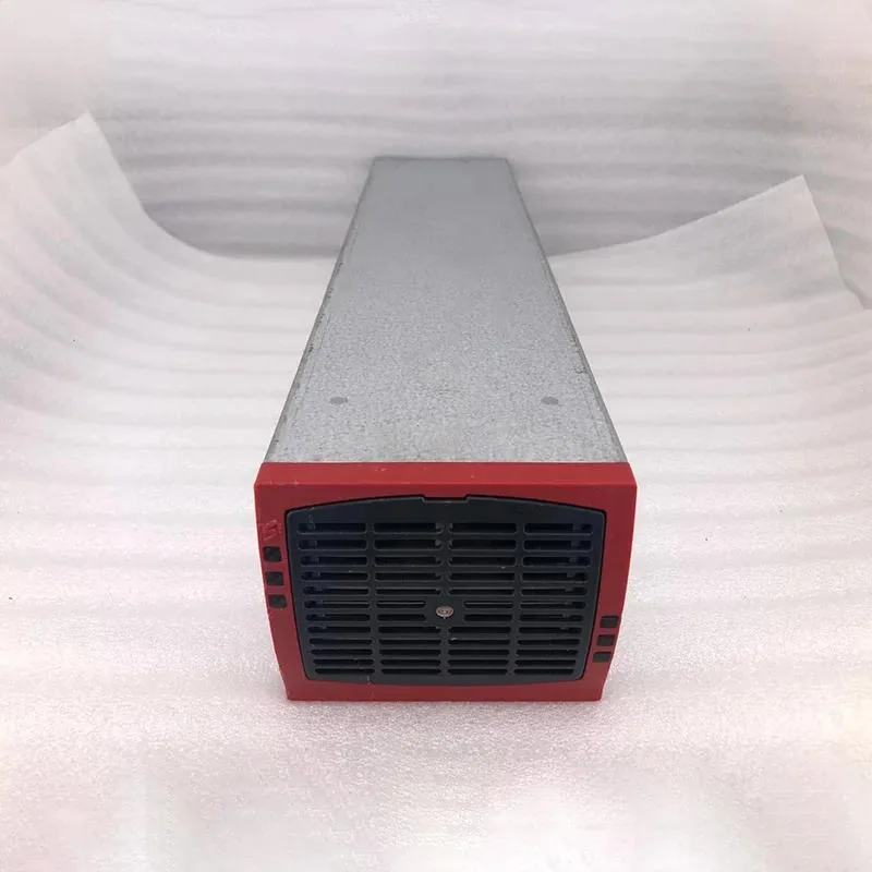 Rectangular ATX power supply unit with metal casing and cooling fan