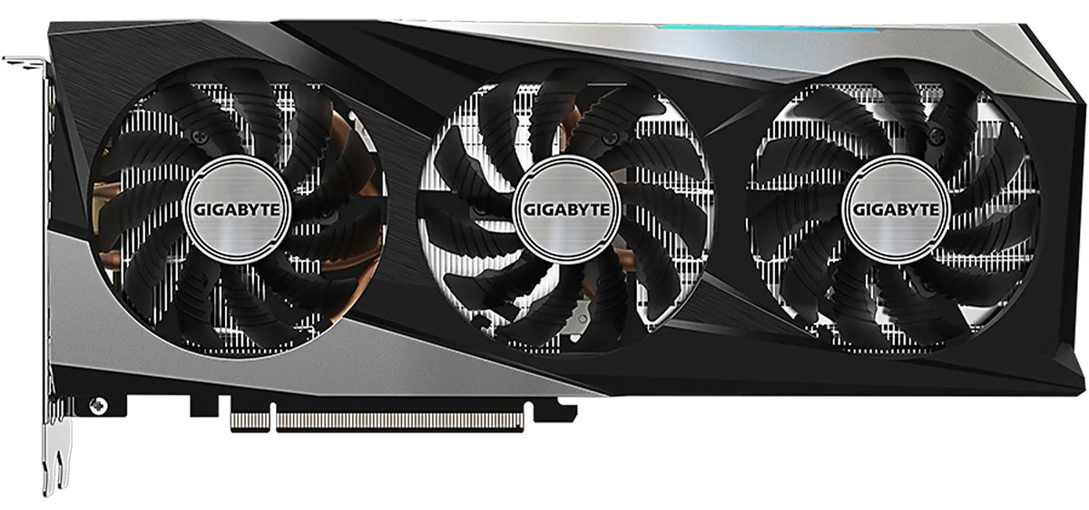 GIGABYTE Radeon RX 6750 XT Gaming OC triple-fan graphics card in dark grey finish