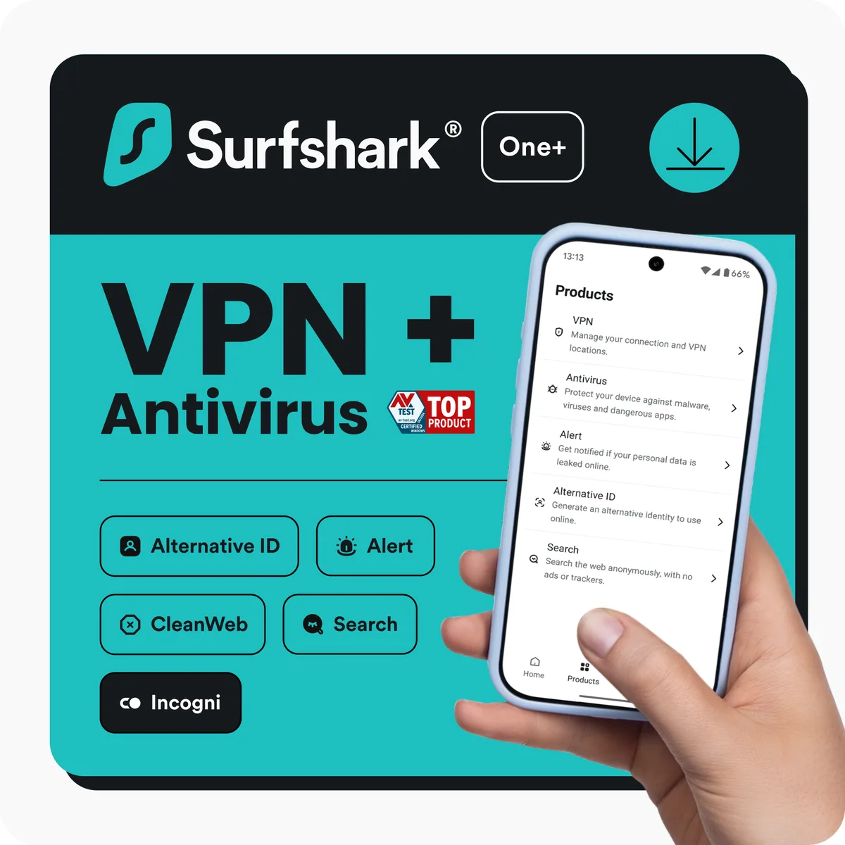 Surf Sharks Inc Surf Sharks Inc SSOP1C1Y-RLUS-E antivirus 5 devices 1 year — fotografia produktu
