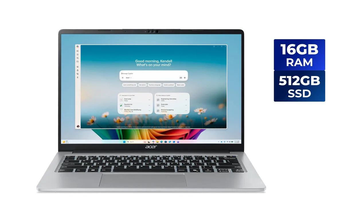 Acer America Acer America NX.DWNAA.001 Aspire 14.0" Snapdragon X X1-26-100 16GB 512GB — תמונת המוצר