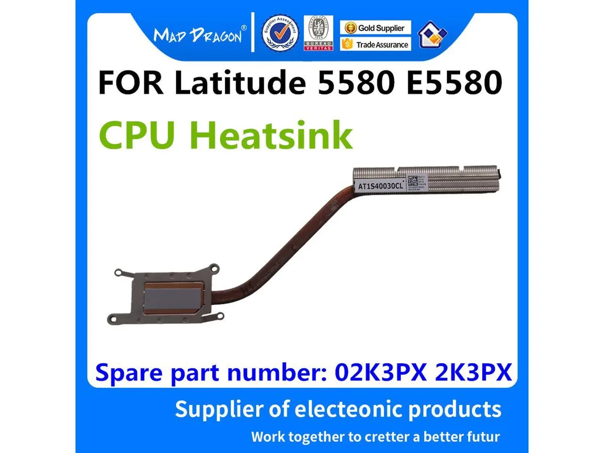 New copper laptop CPU heatsink with fan for Dell Latitude 5580 and Precision 3520