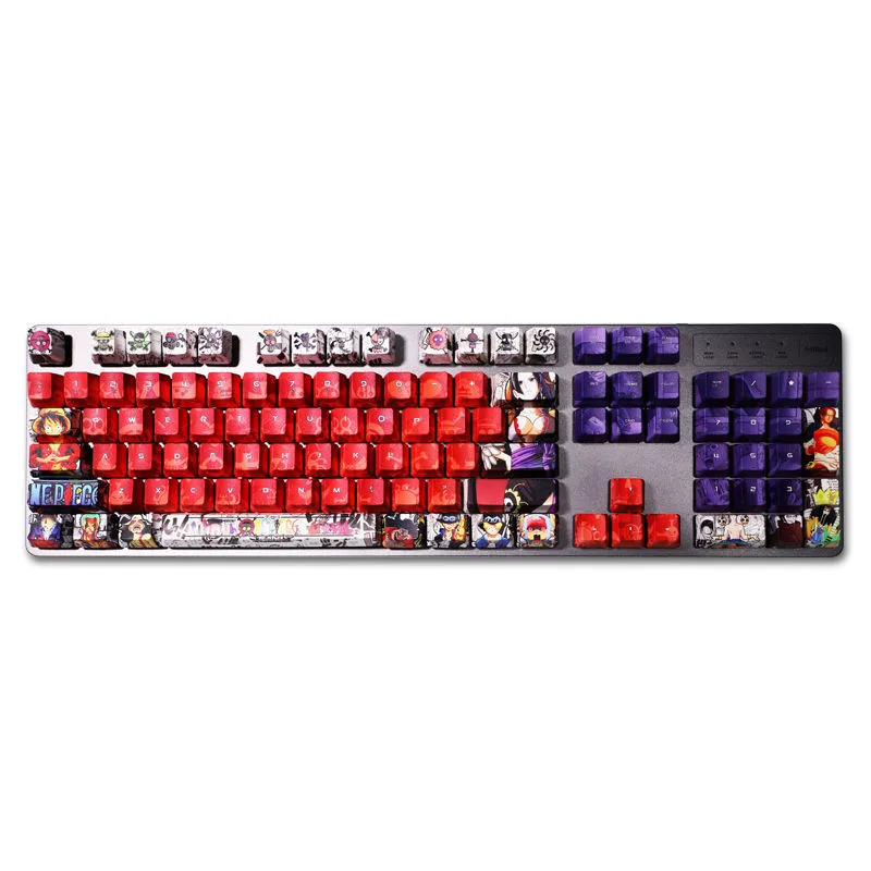 Black and red PBT keycap set, 108 keys, One Piece theme