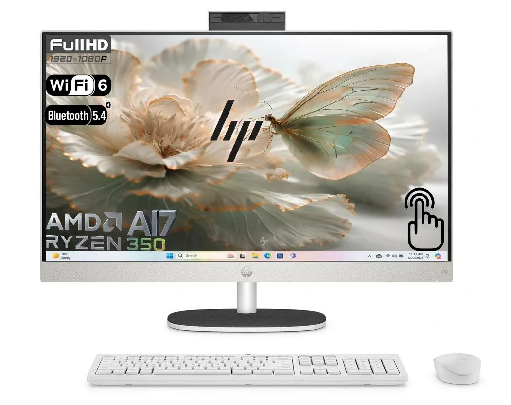 HP HP 27" All-in-One PC Ryzen AI 7 350 64GB 2TB White — produktbild