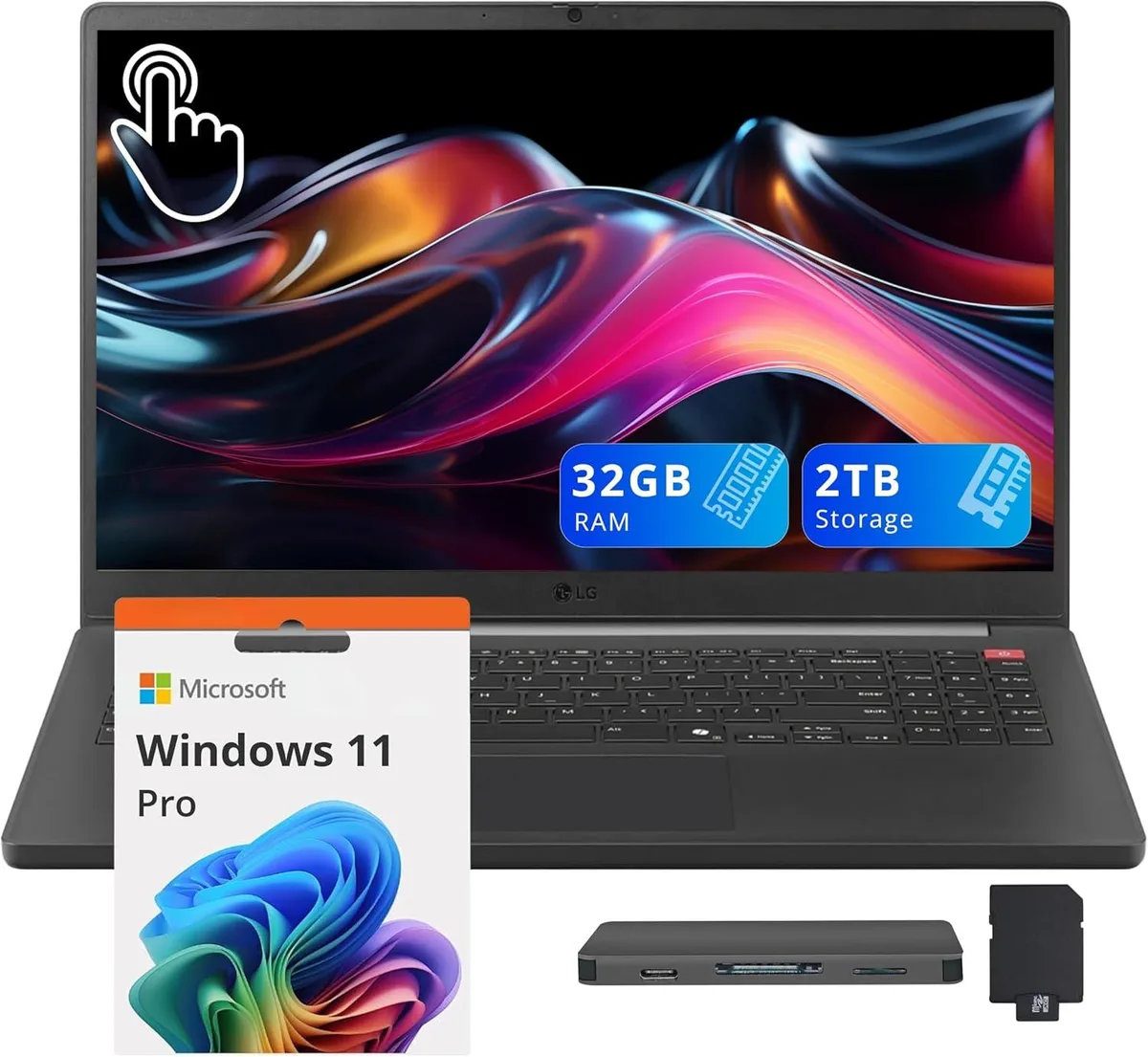 LG Electronics LG Gram Book 15.6" Touch Core Ultra 7 255U 32GB 1TB+Dock Win 11 Pro Black — صورة المنتج