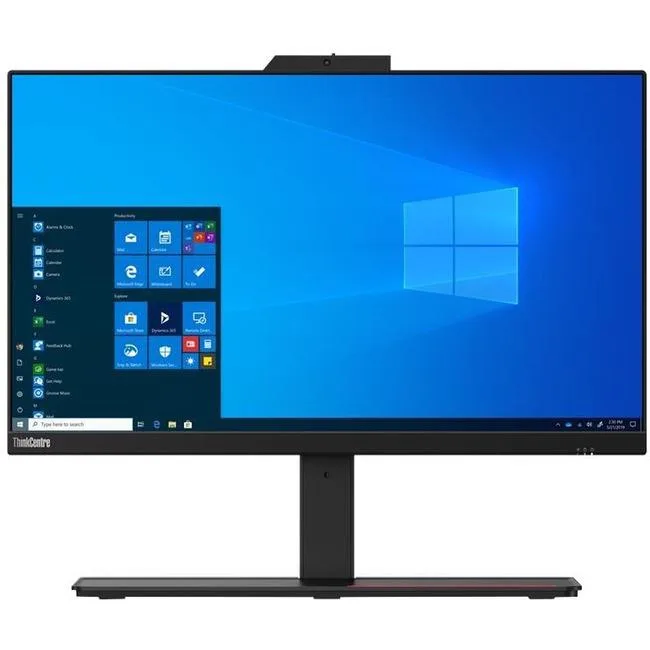 Lenovo ThinkCentre M90a all-in-one desktop in black with 23.8 inch screen