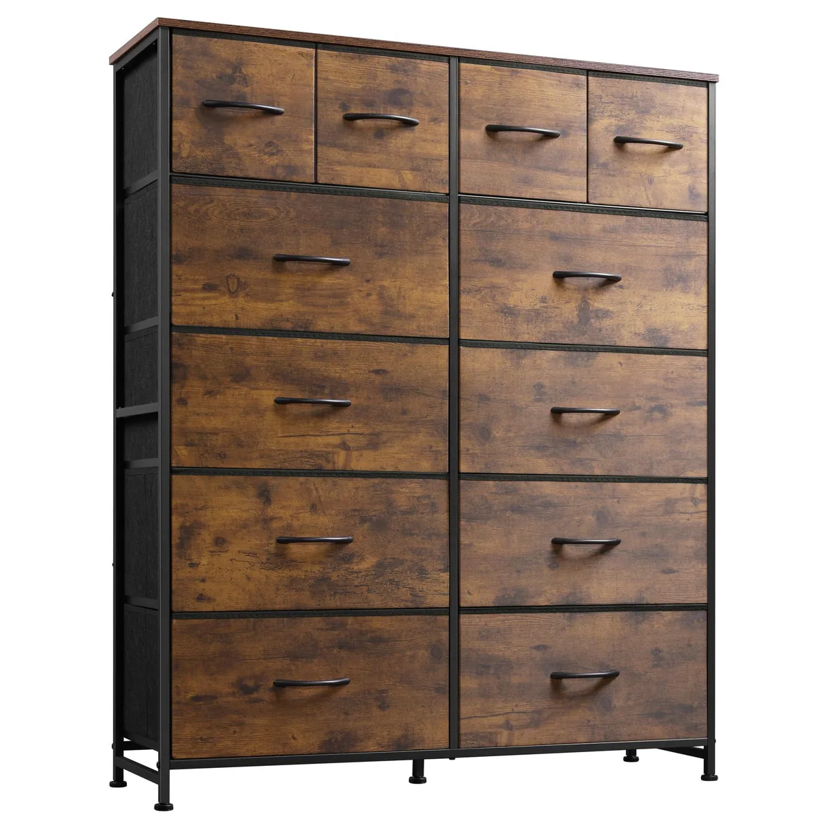  WLIVE ASNG202-2 12-Drawer Fabric Dresser Rustic Brown — 商品照片