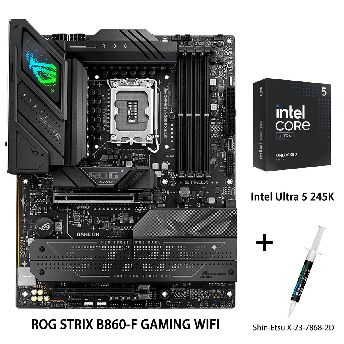 ASUS ASUS ROG STRIX B860-F GAMING WIFI Intel motherboard & Ultra 5 245K CPU combo — снимка на продукта