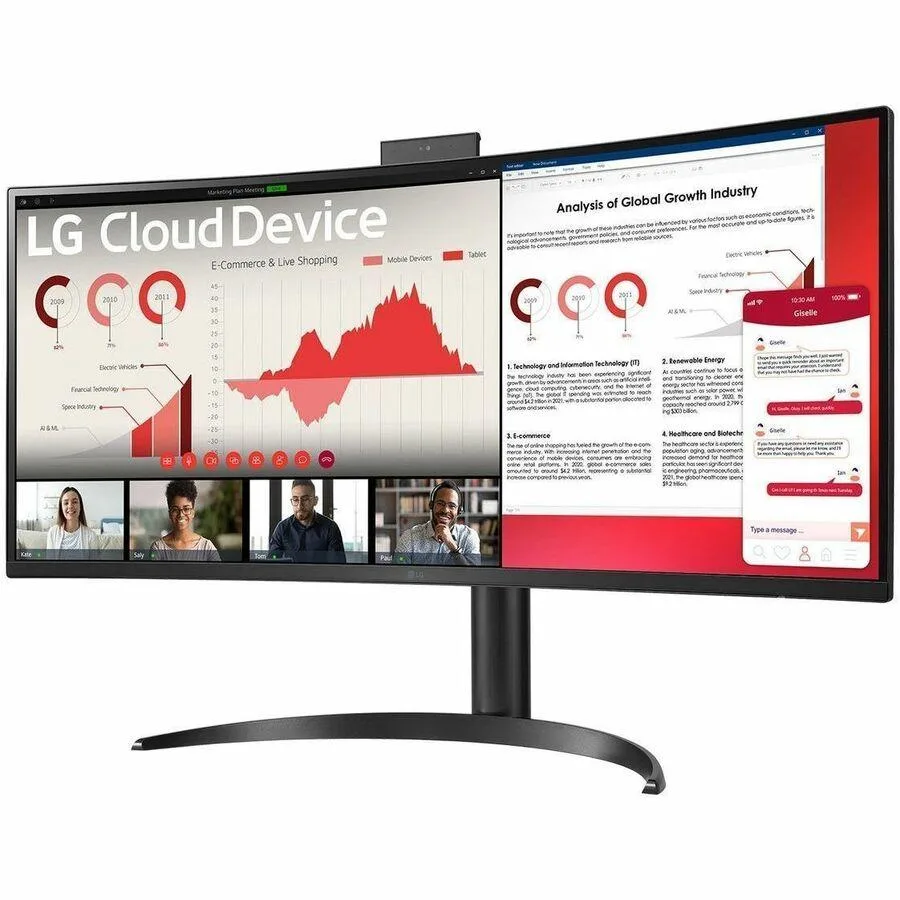 Curved 34 inch all-in-one thin client monitor with stand