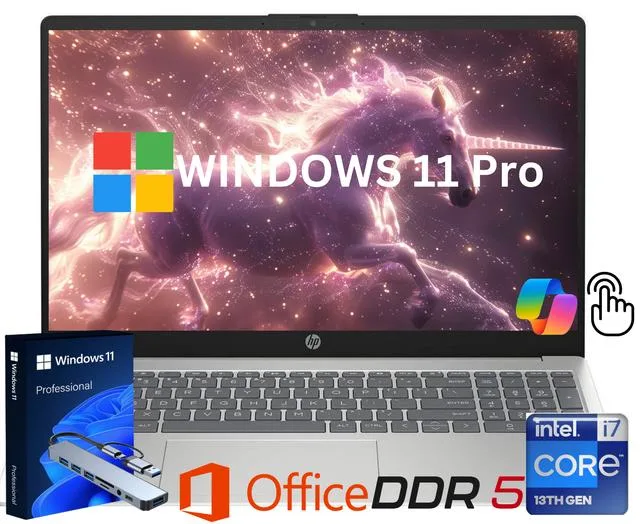 HP HP 15.6" Touch Laptop i7-1355U 16GB 1TB SSD Windows 11 Pro Silver — photo du produit