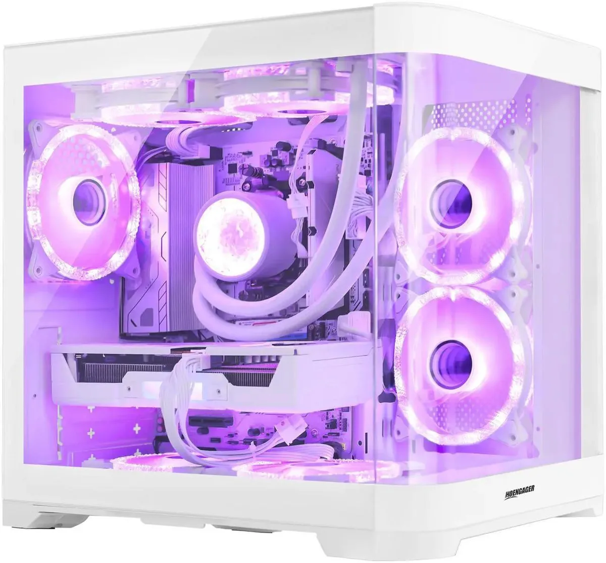 Hoengager Hoengager RTX 5060 Gaming PC Ryzen 7 7800X3D 16GB DDR5 1TB 240mm AIO White — product photo