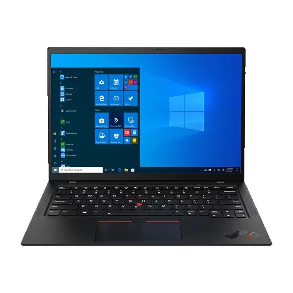 Slim dark grey 14 inch laptop with thin bezels and matte finish