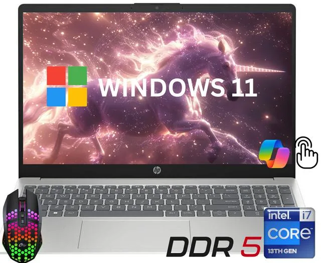 HP HP 15.6" Touchscreen Laptop i7-1355U 16GB 256GB Silver — photo du produit